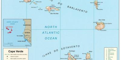 Mapa na nagpapakita ng Cape Verde