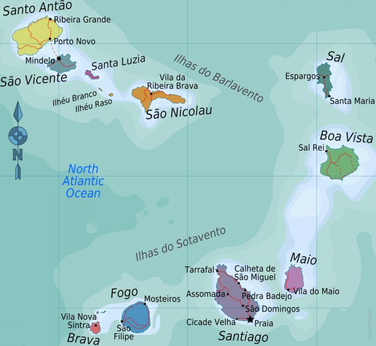 Cape Verde islands mapa ng lokasyon