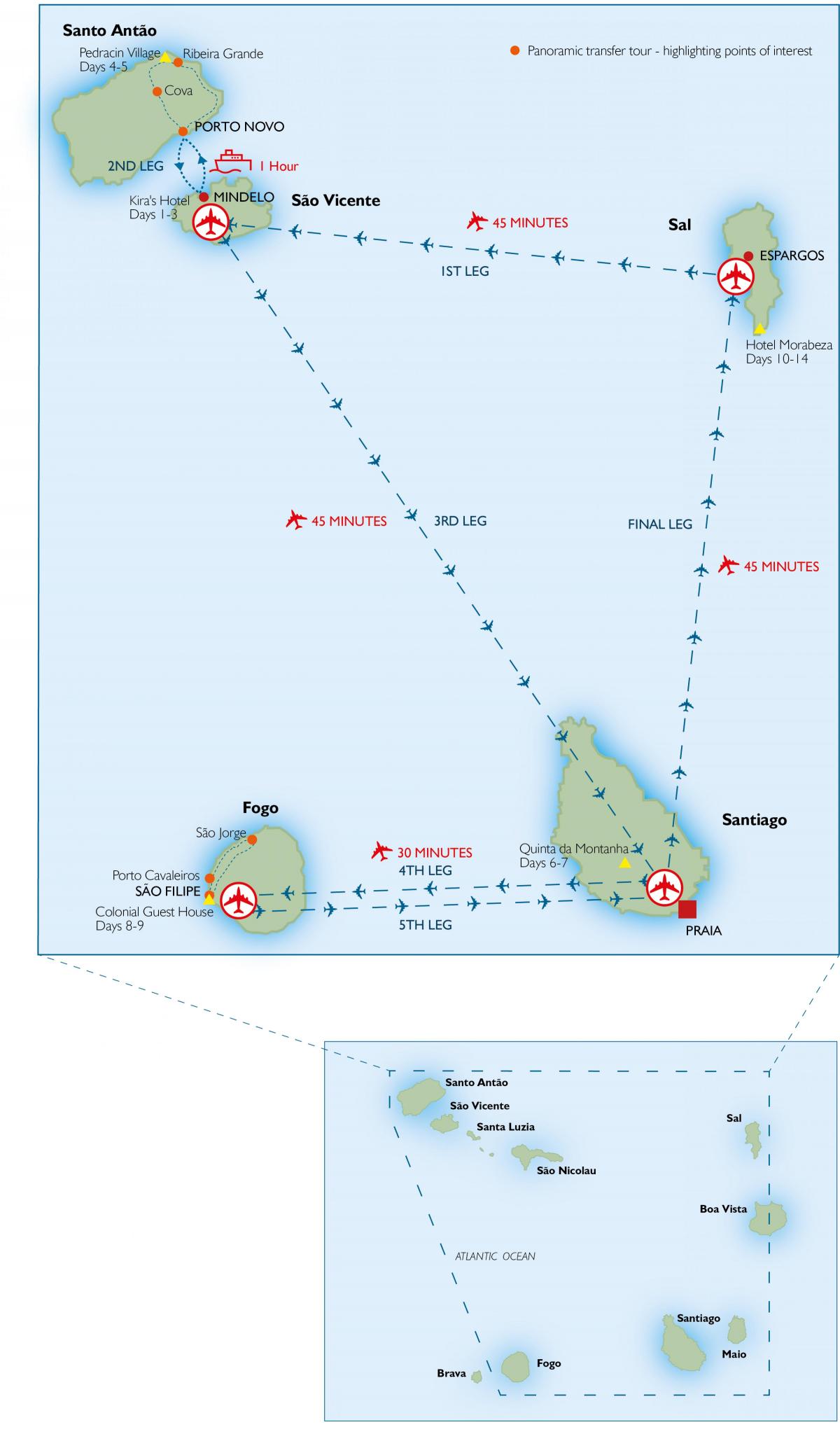 mapa ng Cape Verde paliparan