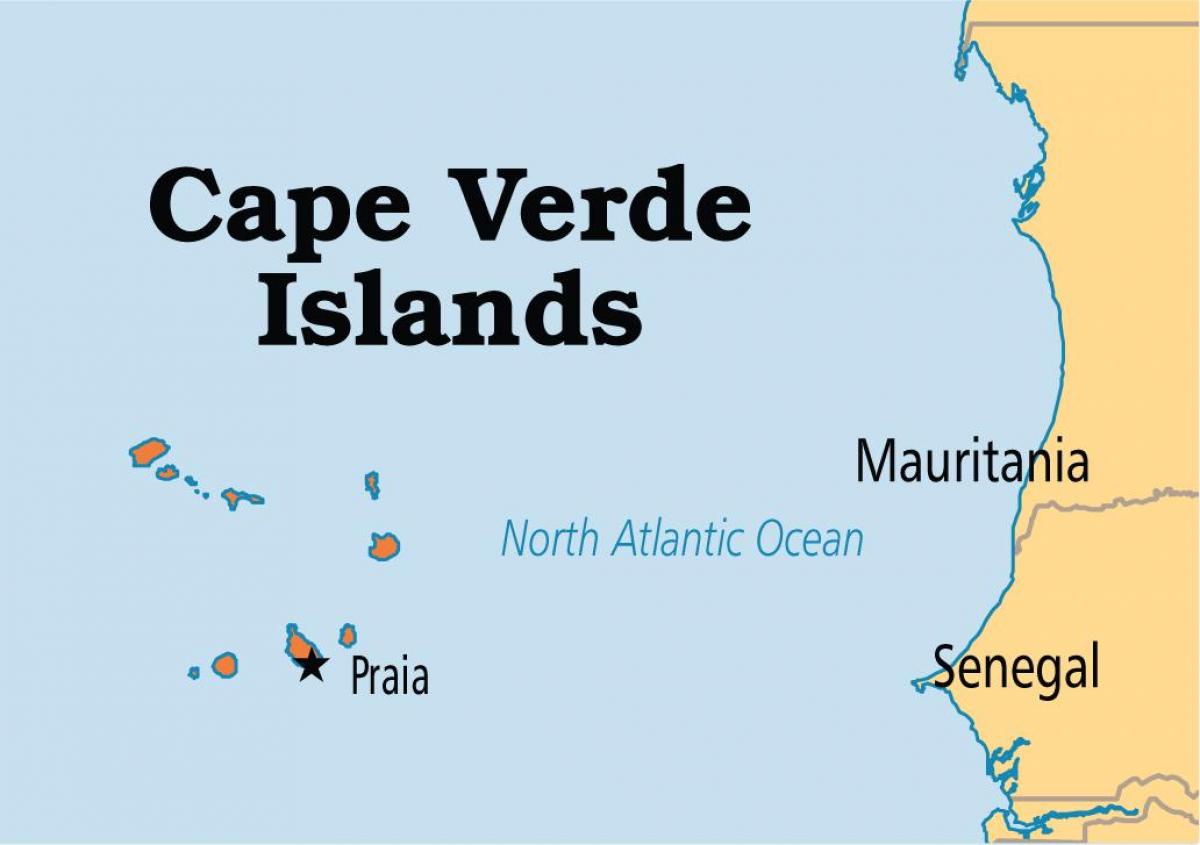 mapa ng mapa na nagpapakita ng Cape Verde islands
