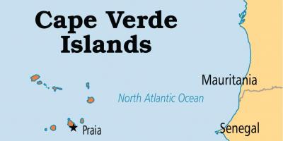 Mapa ng mapa na nagpapakita ng Cape Verde islands